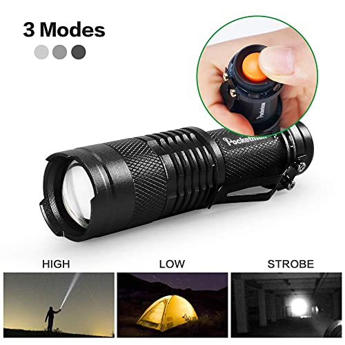 10 Pack Mini Flashlights Small LED Flashlight 300 Lumen Portable Tactical Zoomable Pocket Torch Lantern Adjustable Focus Light for Kids Child Camping Emergency Travel Hiking Torch Light