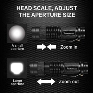 10 Pack Mini Flashlights Small LED Flashlight 300 Lumen Portable Tactical Zoomable Pocket Torch Lantern Adjustable Focus Light for Kids Child Camping Emergency Travel Hiking Torch Light