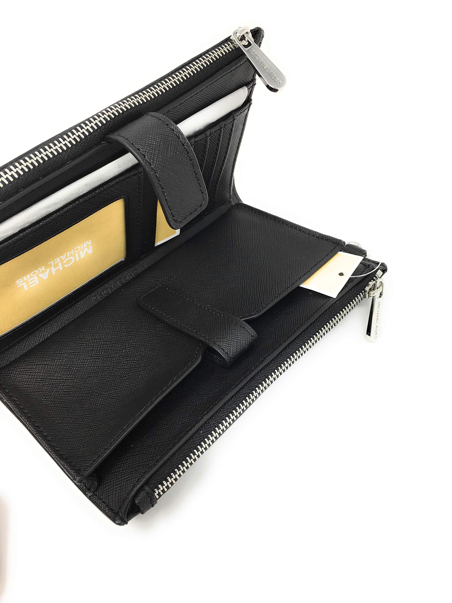 Michael Kors Jet Set Double Zip Wristlet Black PVC