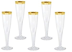oojami 30 pc gold rimmed clear classicware glass like champagne toasting flutes