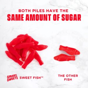 SmartSweets Sweet Fish, Low Sugar Gummy Candy (3g), Low Calorie (130), Gluten-Free -1.8oz (Pack of 12) Packaging may vary