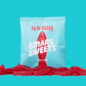 SmartSweets Sweet Fish, Low Sugar Gummy Candy (3g), Low Calorie (130), Gluten-Free -1.8oz (Pack of 12) Packaging may vary