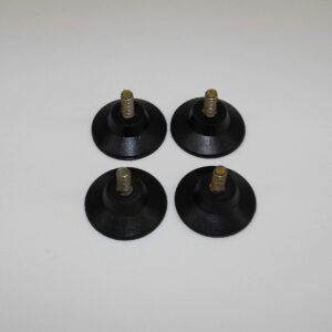 JL Missouri Parts 4X 3/8" #8-32 Screw in 1" Rubber Suction Cups, 5/16" Tall, Made in USA Isolator Foot