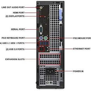 Dell K3T2W OptiPlex 5050 Small Form Factor Desktop, Intel Core i7-6700, 8GB RAM, 256GB SSD, Black (Renewed)