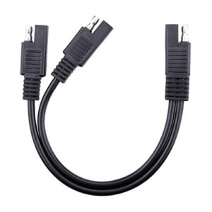 igreely sae dc power automotive connector cable y splitter 1 to 2 sae extension cable 18awg 10inch/25cm