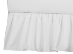 american baby company ultra soft microfiber ruffled porta/mini-crib skirt, white, for boys and girls