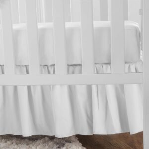 American Baby Company Ultra Soft Microfiber Ruffled Porta/Mini-Crib Skirt, White, for Boys and Girls