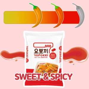 Yopokki Instant Tteokbokki Pack (Sweet Mild Spicy, Pack of 2) Korean Street food with sweet and moderately spicy sauce Topokki Rice Cake - Quick & Easy to Prepare