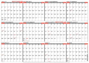 jjh planners - laminated - 24" x 17" medium academic 2023-2024 wall calendar - horizontal 12 month yearly annual planner (23-24h-24x17)
