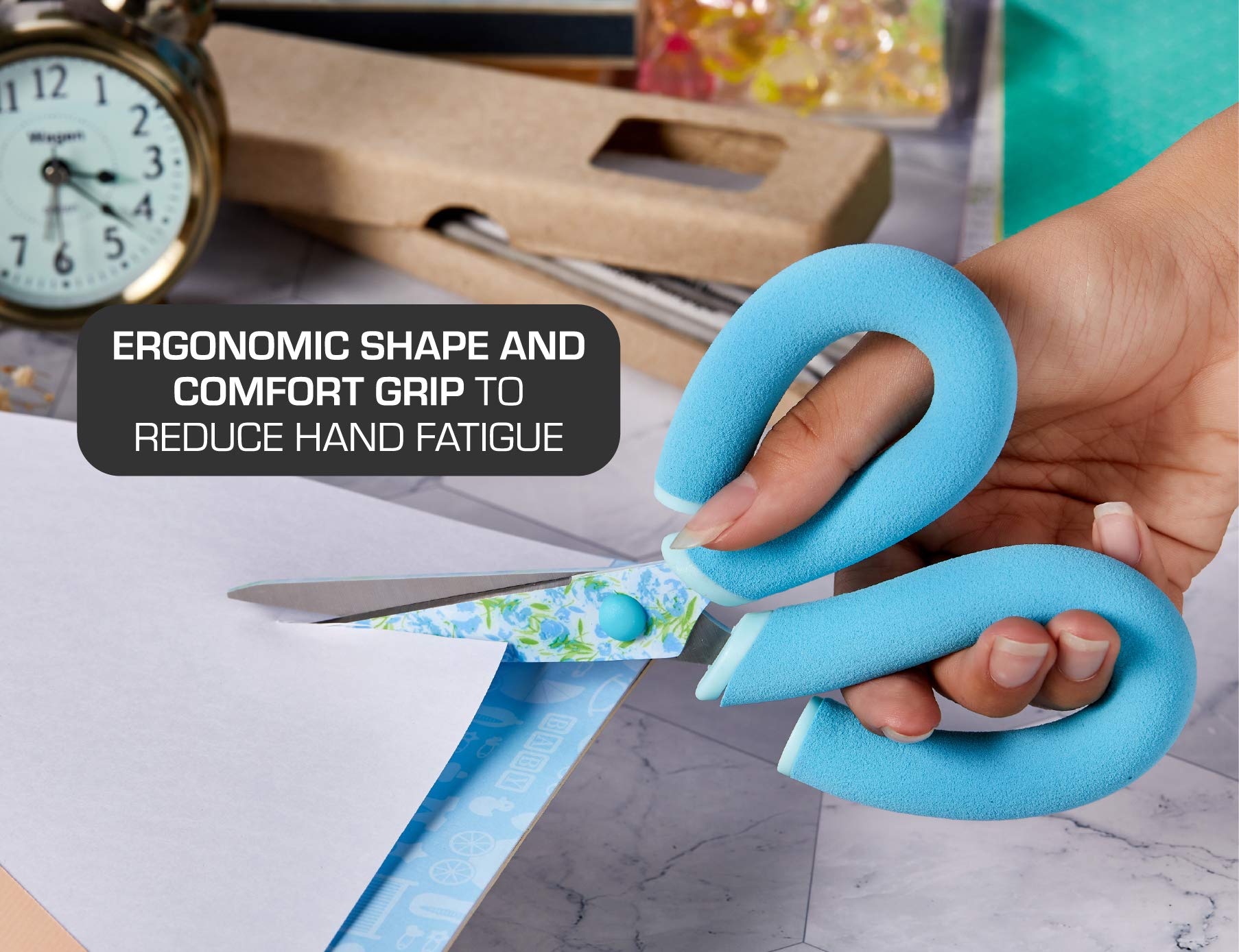 It’s Academic Pillow Grip 8” Scissors, Blue