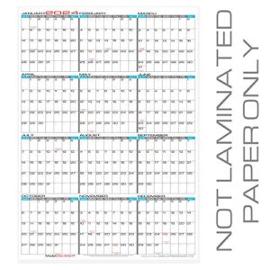jjh planners - paper - 24" x 17" medium 2024 wall calendar - vertical 12 month yearly annual planner (p-24v-24x17)