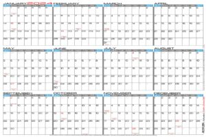 jjh planners - laminated - 24" x 36" large 2024 erasable wall calendar - horizontal 12 month yearly annual planner (24h-24x36)