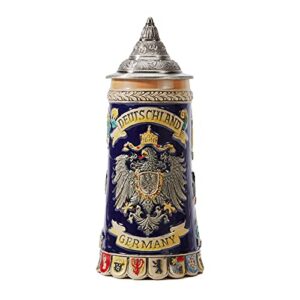 haucoze beer stein mug german coats of arms stanley viking tankard with petwer lid birthday gifts 0.6liter