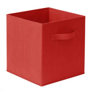 Casafield Set of 6 Collapsible Fabric Cube Storage Bins, Red - 11" Foldable Cloth Baskets for Shelves, Cubby Organizers & More