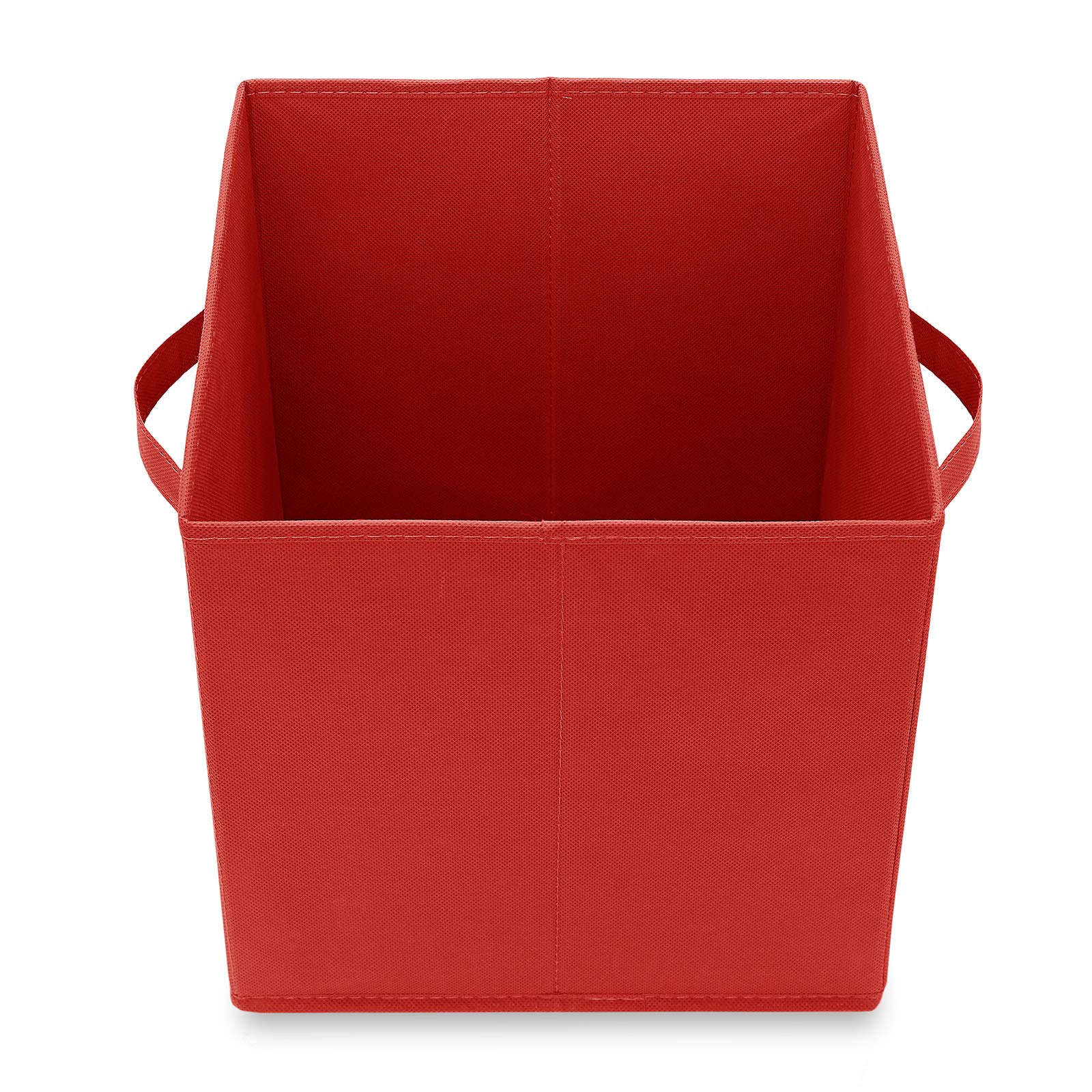 Casafield Set of 6 Collapsible Fabric Cube Storage Bins, Red - 11" Foldable Cloth Baskets for Shelves, Cubby Organizers & More