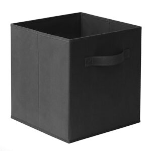 Casafield Set of 6 Collapsible Fabric Cube Storage Bins, Black - 11" Foldable Cloth Baskets for Shelves, Cubby Organizers & More