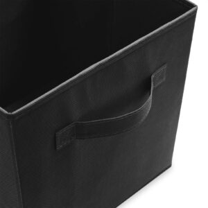 Casafield Set of 6 Collapsible Fabric Cube Storage Bins, Black - 11" Foldable Cloth Baskets for Shelves, Cubby Organizers & More