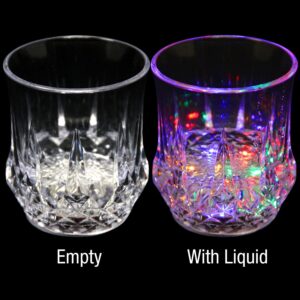 Liquid Activated Multicolor LED Glasses ~ Fun Light Up Drinking Tumblers - 6 oz. - Set of 4