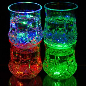 Liquid Activated Multicolor LED Glasses ~ Fun Light Up Drinking Tumblers - 6 oz. - Set of 4