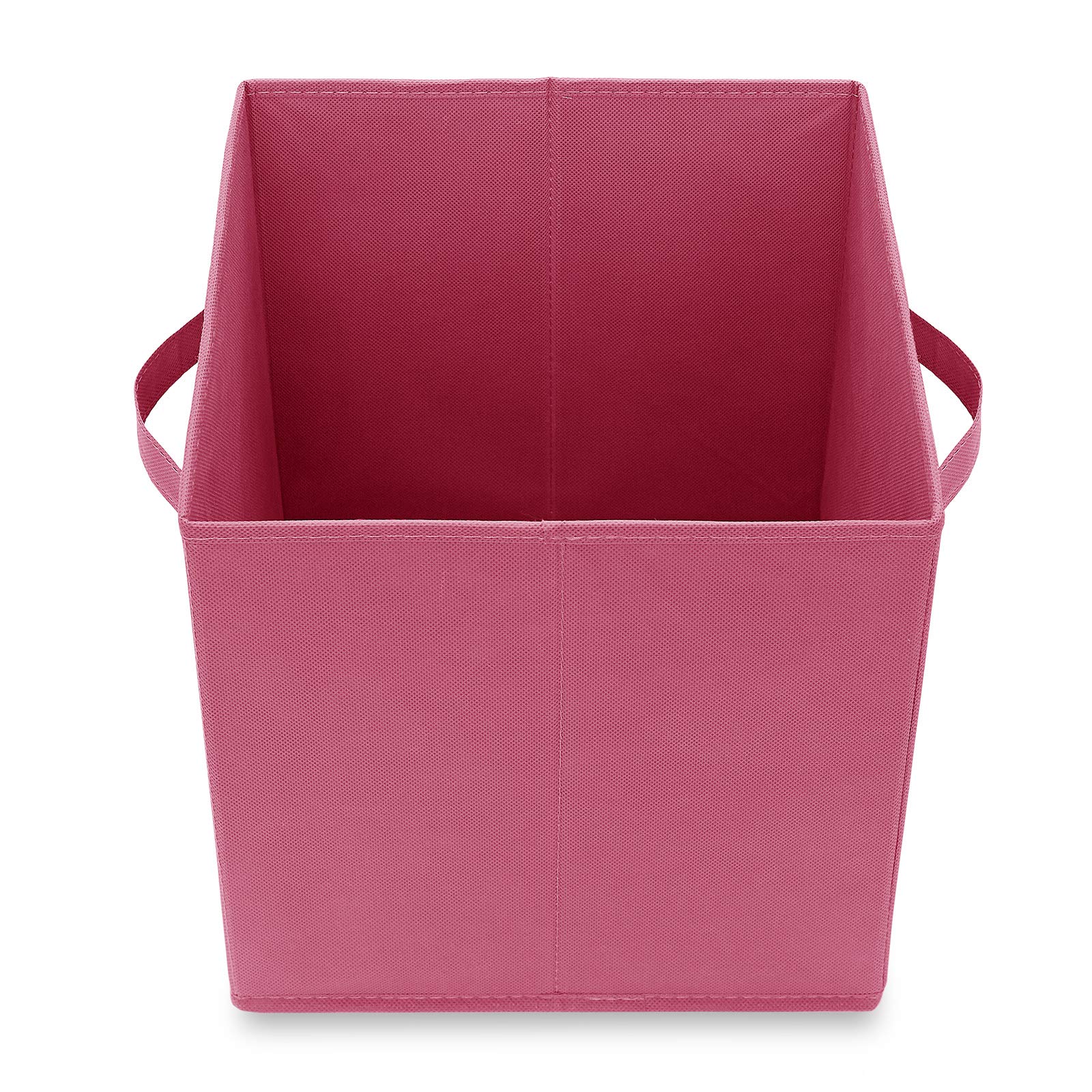 Casafield Set of 6 Collapsible Fabric Cube Storage Bins, Hot Pink - 11" Foldable Cloth Baskets for Shelves, Cubby Organizers & More