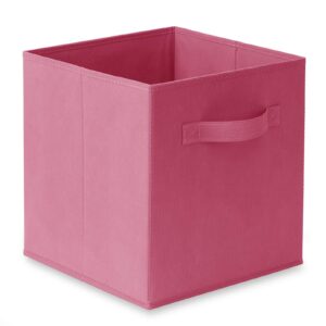 Casafield Set of 6 Collapsible Fabric Cube Storage Bins, Hot Pink - 11" Foldable Cloth Baskets for Shelves, Cubby Organizers & More