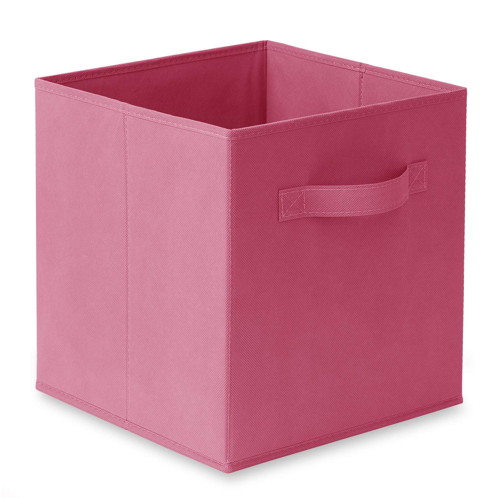 Casafield Set of 6 Collapsible Fabric Cube Storage Bins, Hot Pink - 11" Foldable Cloth Baskets for Shelves, Cubby Organizers & More