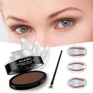 gl-turelifes 3 pairs of seals eyebrow stamp with brow brush perfect eye brow power one second make up nature brow makeup tool (light brown)