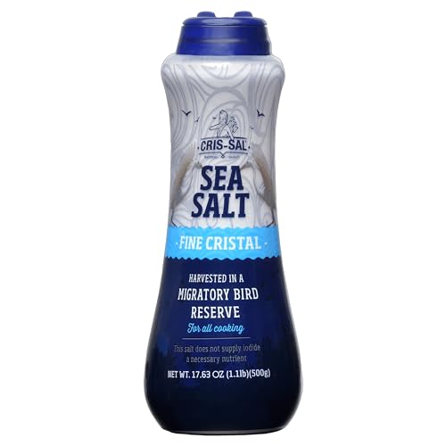 Cris-Sal Gourmet Fine Cristal Sea Salt, Full Flavor Premium Natural Grain, Great for Cooking, Table Seasoning Recipes, Pantry Friendly, 17.63 Oz