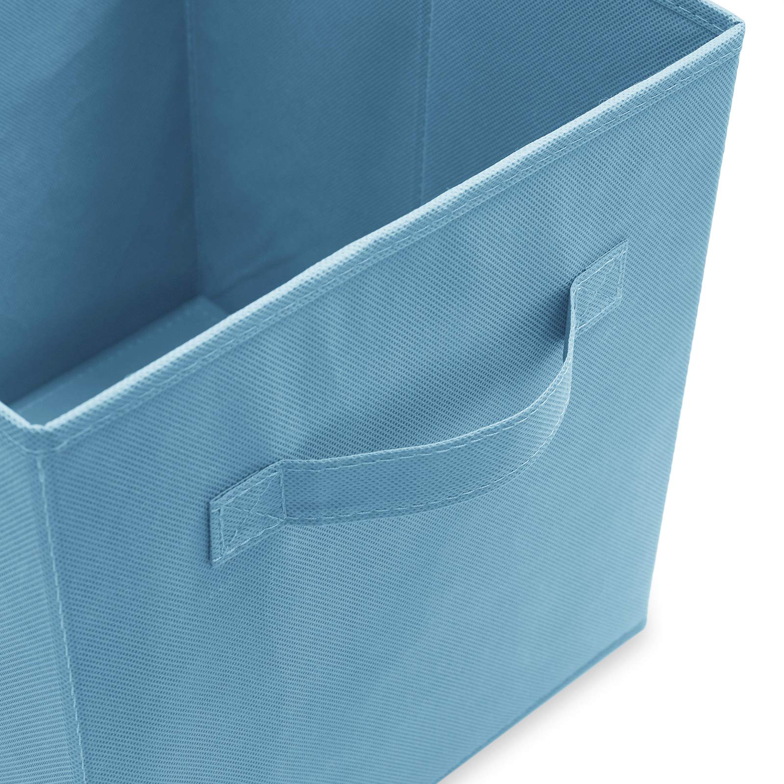 Casafield Set of 6 Collapsible Fabric Cube Storage Bins, Baby Blue - 11" Foldable Cloth Baskets for Shelves, Cubby Organizers & More