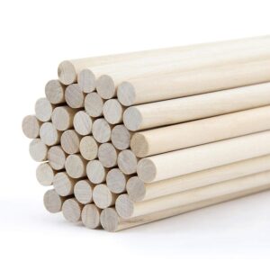 3/8 x 12 inch, wooden dowel rods, unfinished round sticks for pennant, wedding, christmas, music class, party, diy crafts, 50 pcs