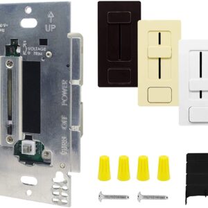 HitLights Dimmable Driver and Dimmer Switch Single Integrated Unit, EZDim 120V AC – 12 V DC 40Watt Wall Dimmer Switch Compatible with Most Solid Color 12V DC Tape Lights and Fixtures, UL Listed