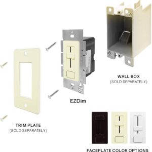 HitLights Dimmable Driver and Dimmer Switch Single Integrated Unit, EZDim 120V AC – 12 V DC 40Watt Wall Dimmer Switch Compatible with Most Solid Color 12V DC Tape Lights and Fixtures, UL Listed