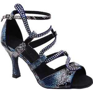 women's ballroom dance shoes tango wedding salsa dance shoes blue snake sera7017eb comfortable - very fine 2.5" heel 5 m us [bundle of 5]