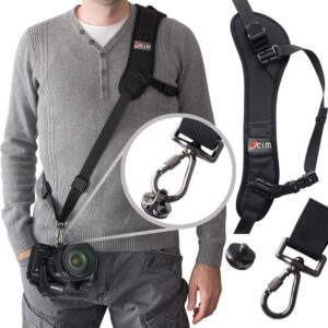 Ocim Camera Strap,Camera Sling Strap with Safety Tether, Adjustable and Comfortable Neck/Shoulder Belt for DSLR/SLR Camera (Compatible With Nikon, Canon, Sony) Universal Belt Women/Men