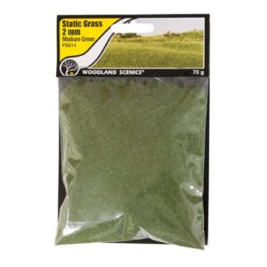 Woodland Scenics Static Grass 2mm-Medium Green -FS614