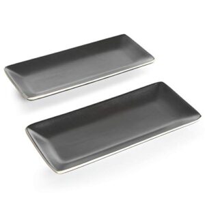 gibson soho lounge soho lounge dinnerware, (2) platter set, matte black