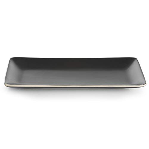 Gibson Soho Lounge Soho Lounge Dinnerware, (2) Platter Set, Matte Black