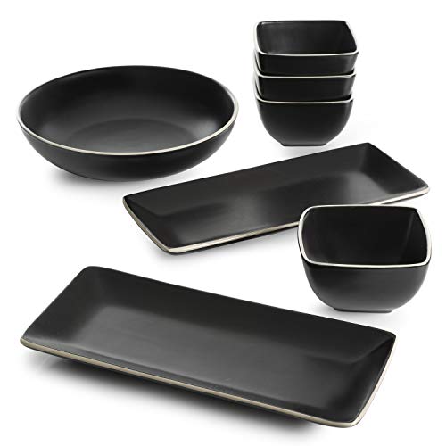 Gibson Soho Lounge Soho Lounge Dinnerware, (2) Platter Set, Matte Black