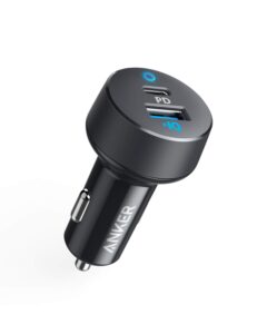 usb c car charger, anker 30w 2-port type c fast car charger with 18w power delivery and 12w piq, powerdrive pd 2 with led for iphone 15/15 pro/pro max / 14/13 / 12/11, pixel, ipad, and more