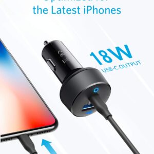 USB C Car Charger, Anker 30W 2-Port Type C Fast Car Charger with 18W Power Delivery and 12W PIQ, PowerDrive PD 2 with LED for iPhone 15/15 Pro/Pro Max / 14/13 / 12/11, Pixel, iPad, and More