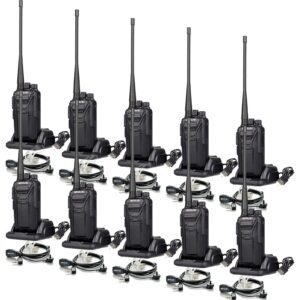 retevis rt27v murs 2 way radios, walkie talkies with earpiece, rechargeable, license-free, 5 low traffic channel, two-way business radios for service emergency rescue church(10 pack)