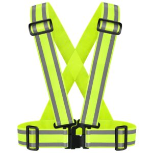 idou high visibility reflective safety vest, lightweight,adjustable & elastic, hi vis running gear for walking,cycling,construction workers,men,women