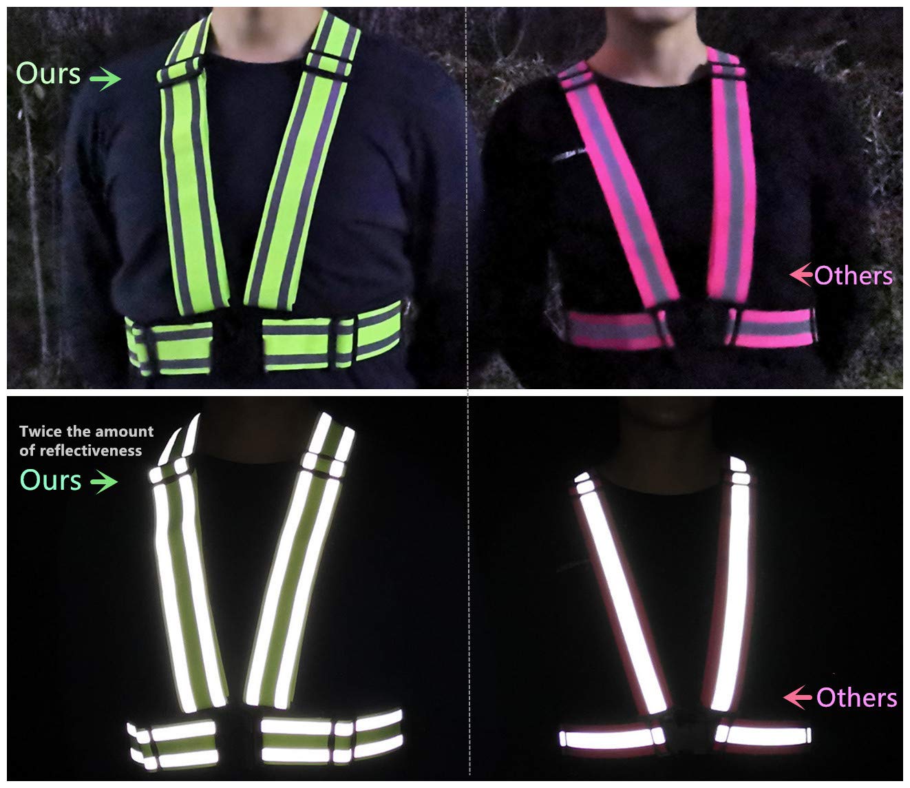 IDOU High Visibility Reflective Safety Vest, Lightweight,Adjustable & Elastic, Hi Vis Running Gear for Walking,Cycling,Construction Workers,Men,Women