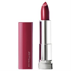 maybelline new york color sensational made for all lipstick,388 plum for me, satin purple lipstick