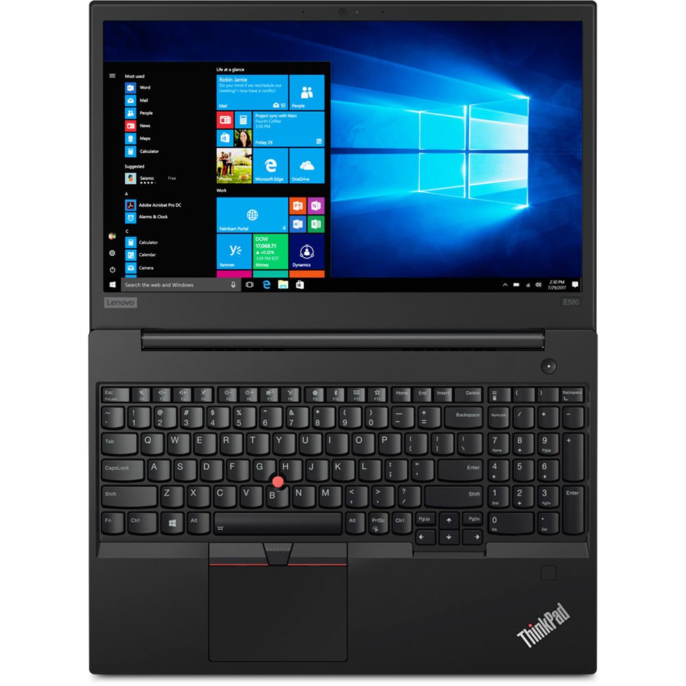 Lenovo ThinkPad E580 15.6 inch High Performance Business Laptop, Intel Core i5 7th Gen, 16GB DDR4, 512GB SSD, DVDRW, WiFi, Gigabit LAN, HDMI, USB C, Fingerprint Reader, Windows 10 Pro, Thin and Light