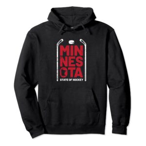 Minnesota State Of Hockey Sweatshirt Hoodie MN State Map