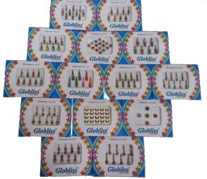 12 bindi packs collection mix n match forehead face gems forehead sticker colorful