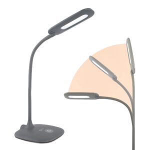 ottlite led soft touch desk lamp - 3 brightness settings with energy efficient natural daylight leds - adjustable flexible neck & touch controls for tabletops, home office, computer desk, & dorms