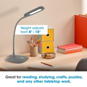 OttLite LED Soft Touch Desk Lamp - 3 Brightness Settings with Energy Efficient Natural Daylight LEDs - Adjustable Flexible Neck & Touch Controls for Tabletops, Home Office, Computer Desk, & Dorms