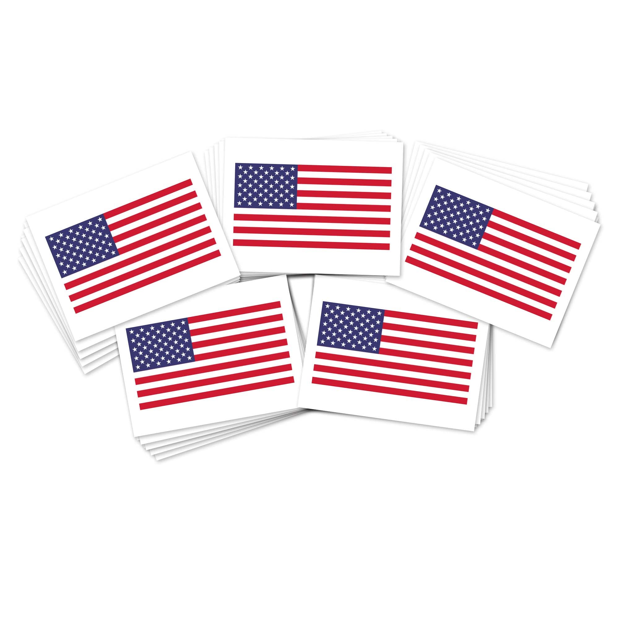 FashionTats American Flag Temporary Tattoos | Pack of 25 | JULY 4th - Labor Day - Memorial Day - Olympics - Soccer | Skin Safe | MADE IN THE USA | Removable